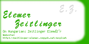 elemer zeitlinger business card